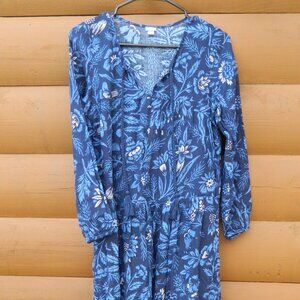 Aerie Dress Womens XS Blue Floral Tiered A Line Peasant Prairie Casual